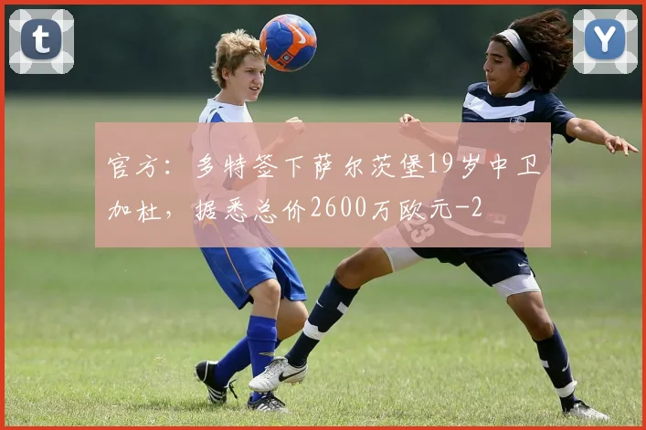 官方：多特签下萨尔茨堡19岁中卫加杜，据悉总价2600万欧元